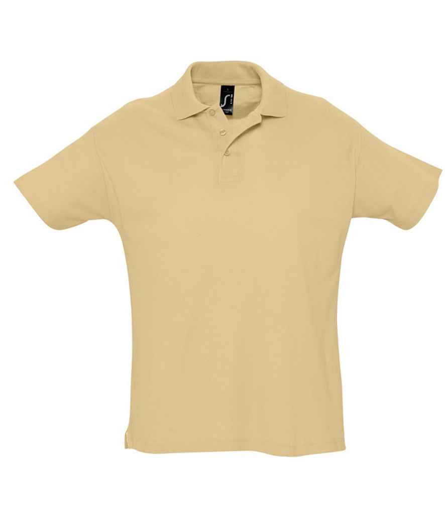 SOL'S Summer II Cotton Piqué Polo Shirt in Sand, front view