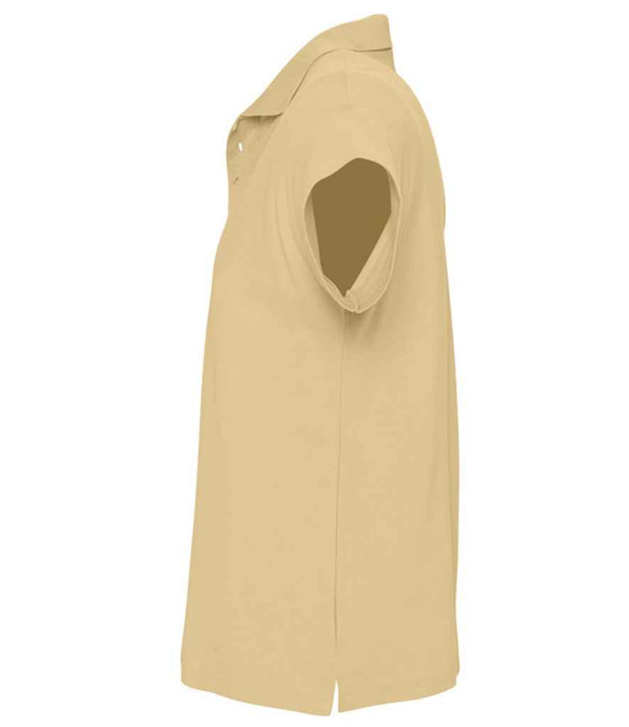 SOL'S Summer II Cotton Piqué Polo Shirt in Sand, side view