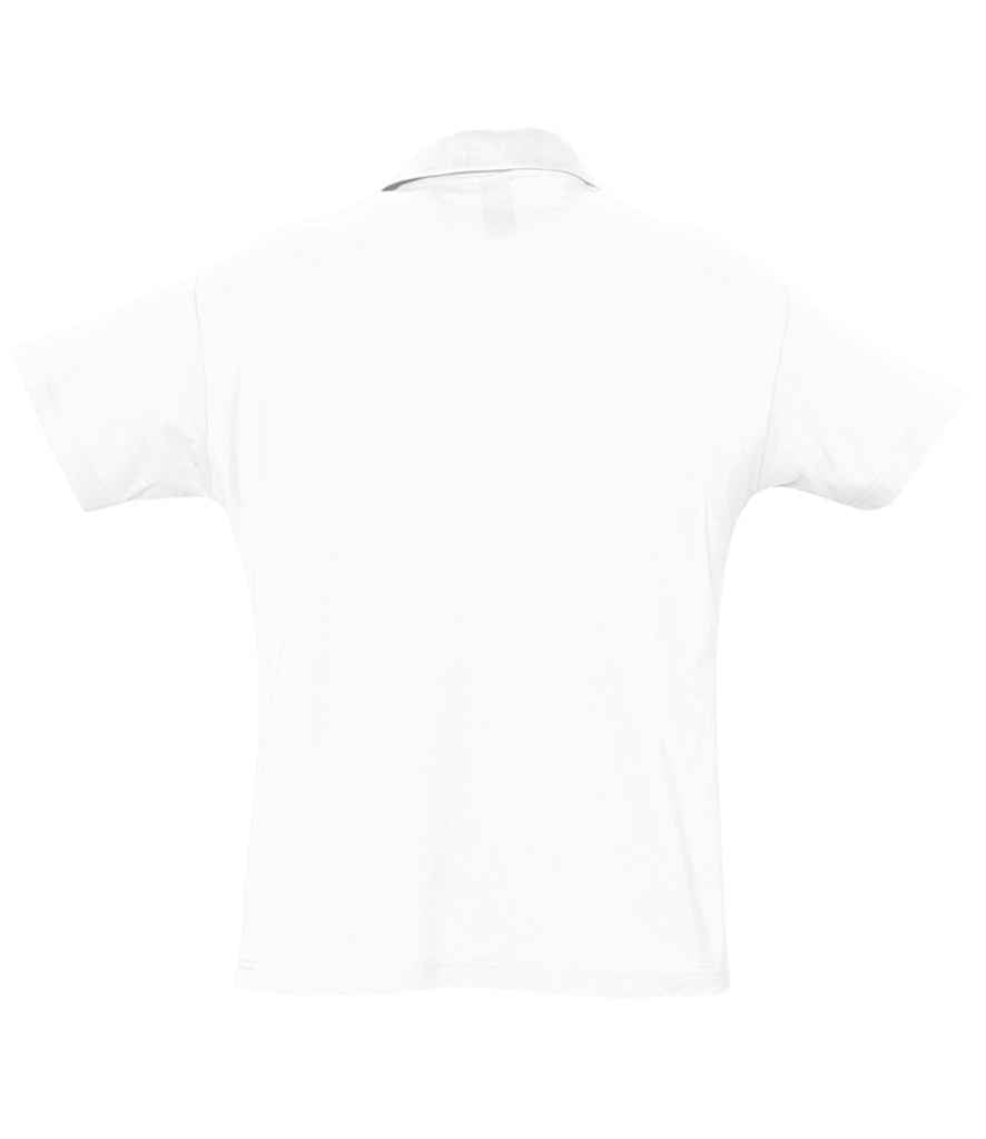 SOL'S Summer II Cotton Piqué Polo Shirt in White, back view