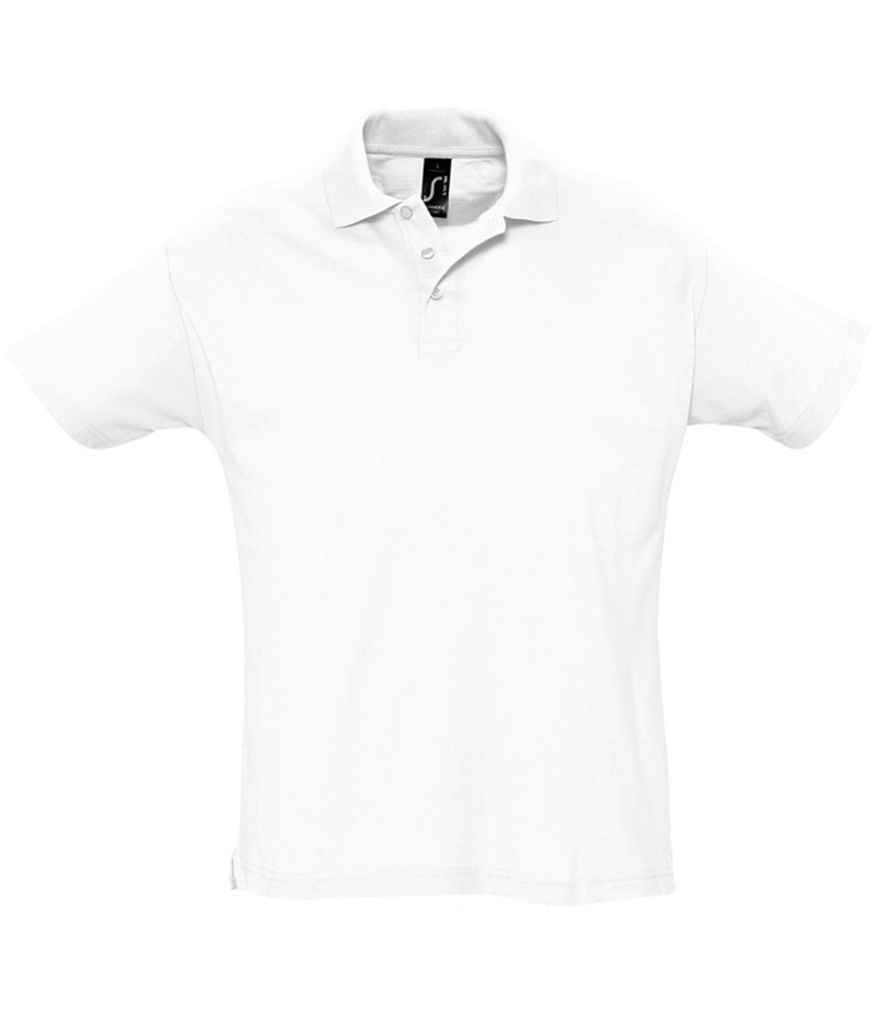 SOL'S Summer II Cotton Piqué Polo Shirt in White, front view