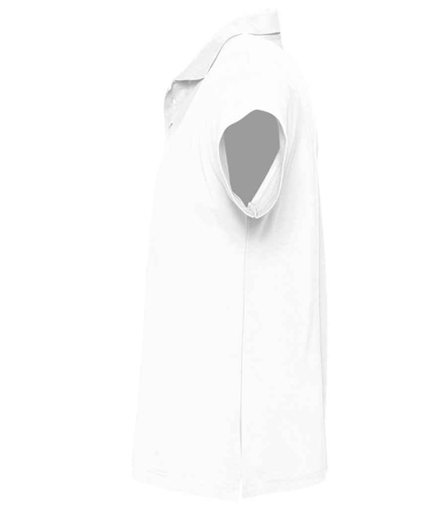 SOL'S Summer II Cotton Piqué Polo Shirt in White, side view