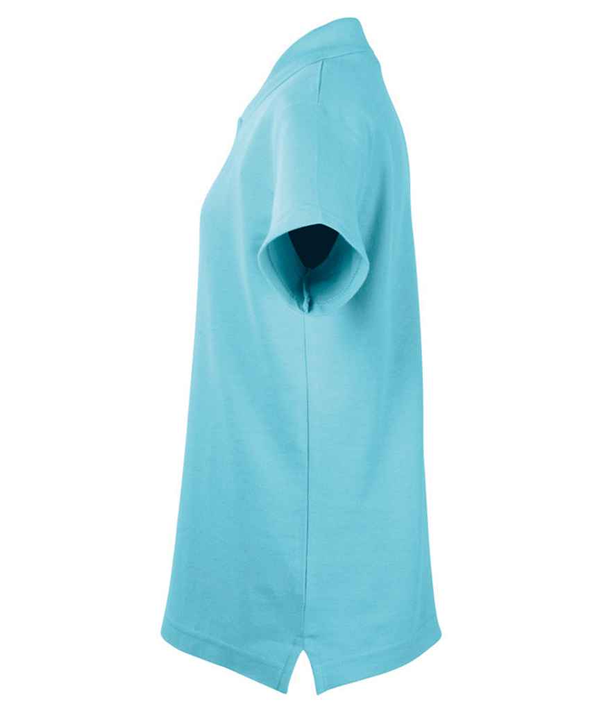 SOL'S Kids Summer II Cotton Piqué Polo Shirt in Atoll Blue, side view