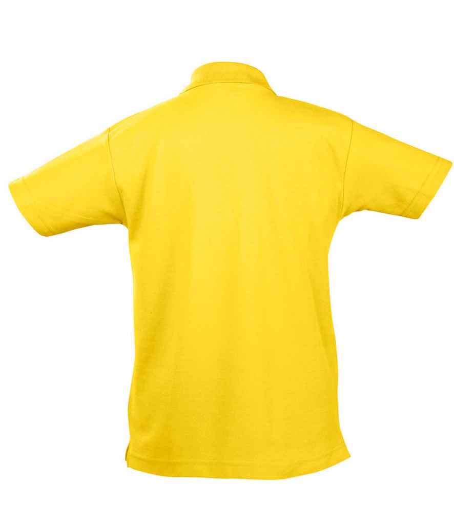 SOL'S Kids Summer II Cotton Piqué Polo Shirt in Gold, back view