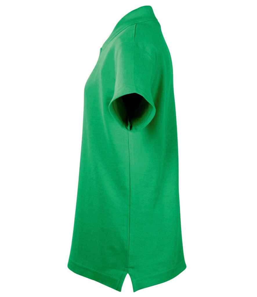 SOL'S Kids Summer II Cotton Piqué Polo Shirt in Kelly Green, side view