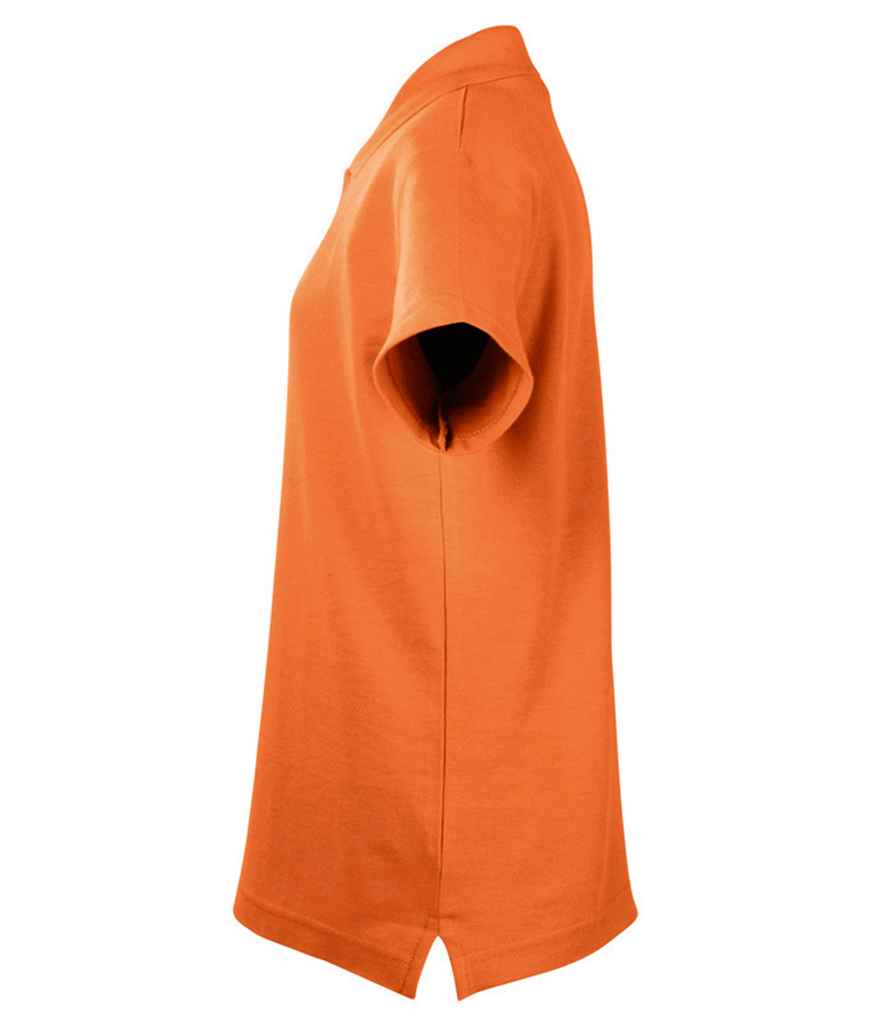 SOL'S Kids Summer II Cotton Piqué Polo Shirt in Orange, side view