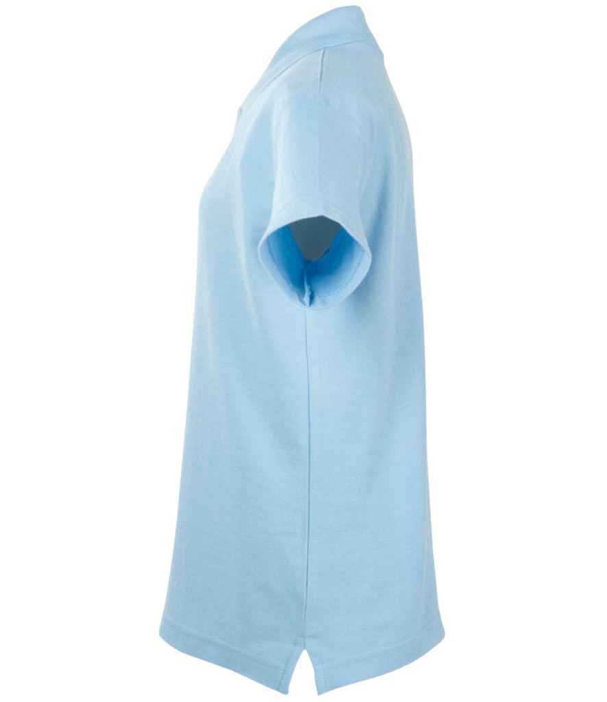 SOL'S Kids Summer II Cotton Piqué Polo Shirt in Sky Blue, side view