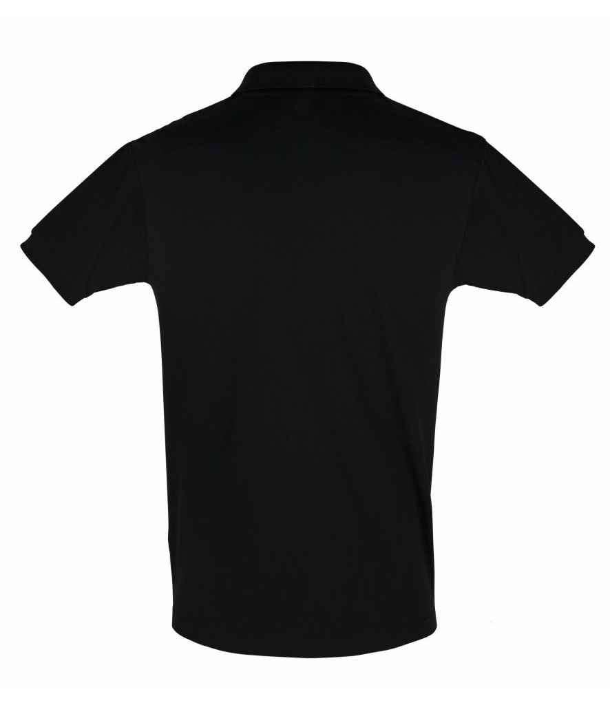SOL'S Perfect Cotton Piqué Polo Shirt in Black, back view