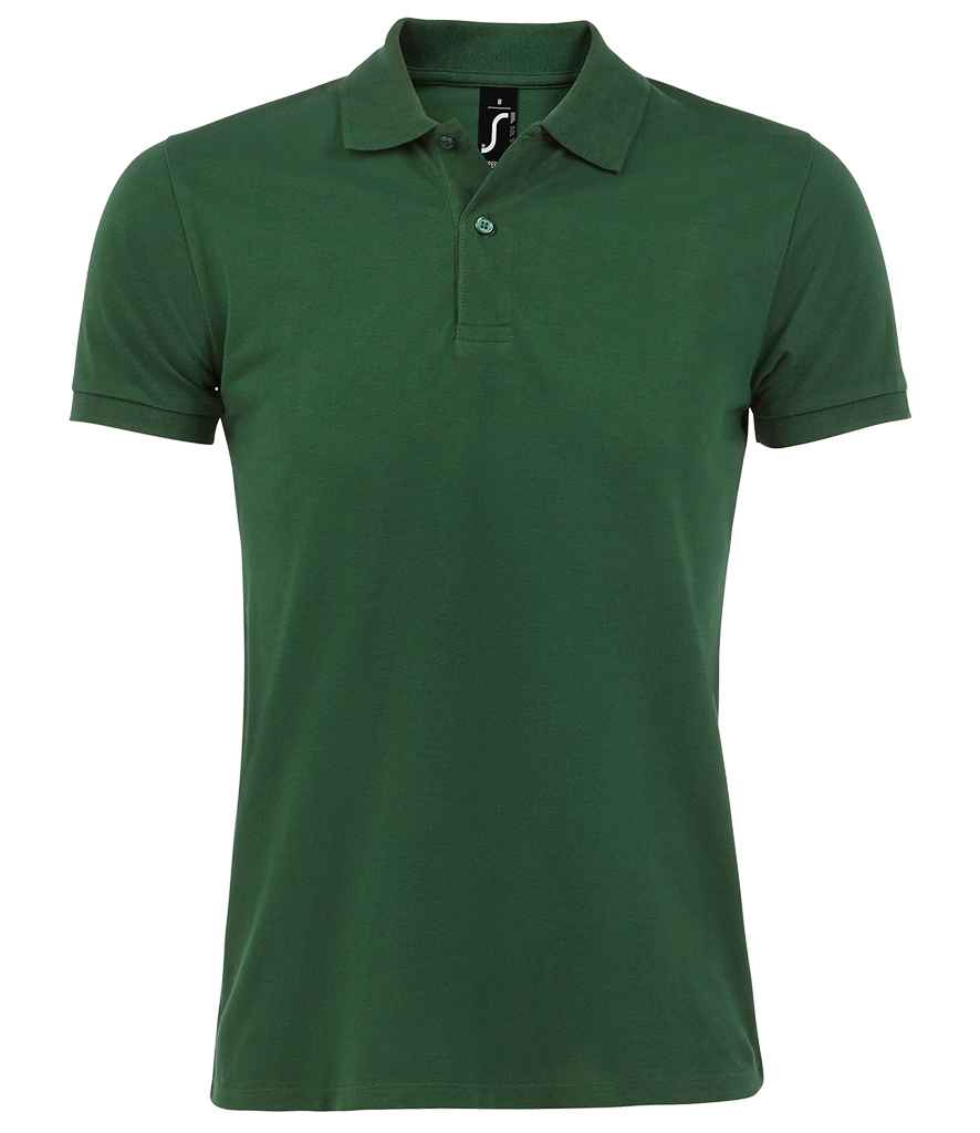 SOL'S Perfect Cotton Piqué Polo Shirt in Bottle Green, front view