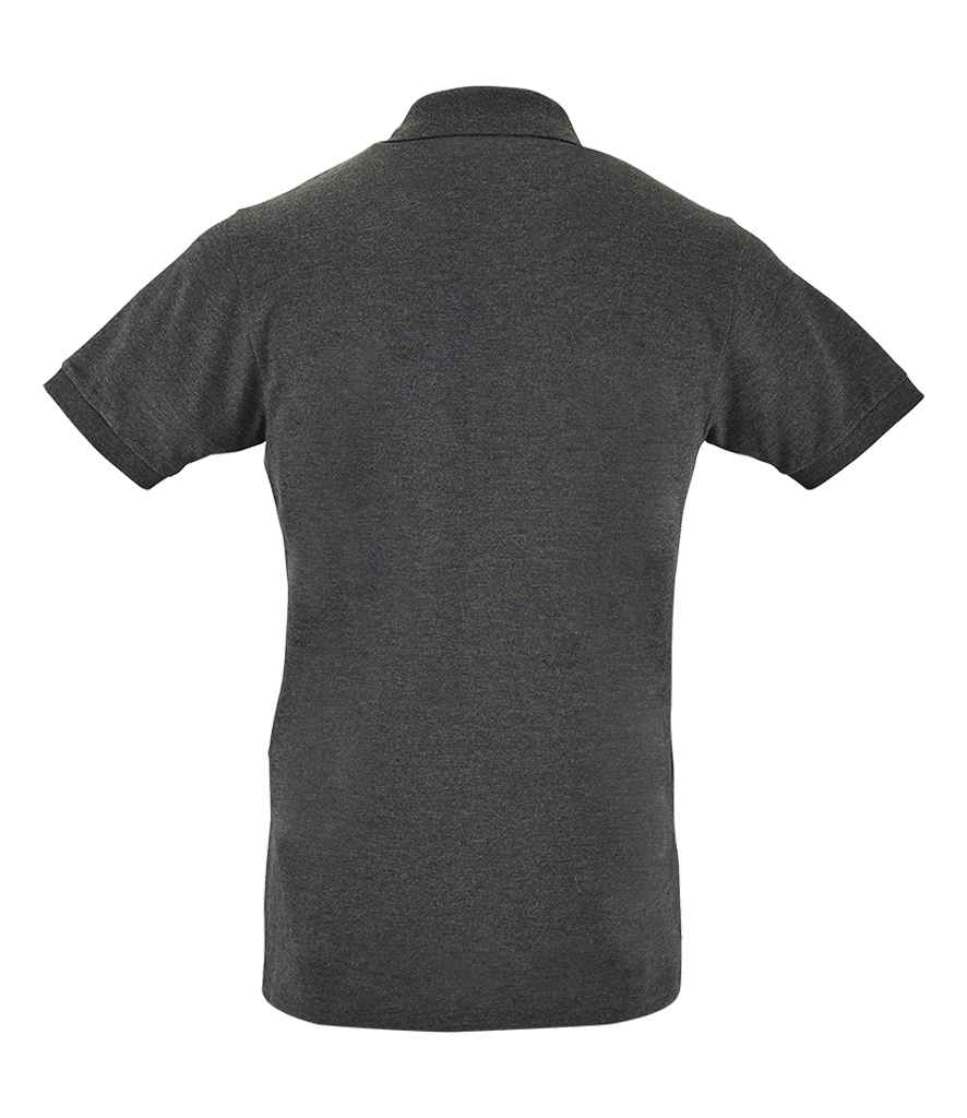 SOL'S Perfect Cotton Piqué Polo Shirt in Charcoal Marl, back view