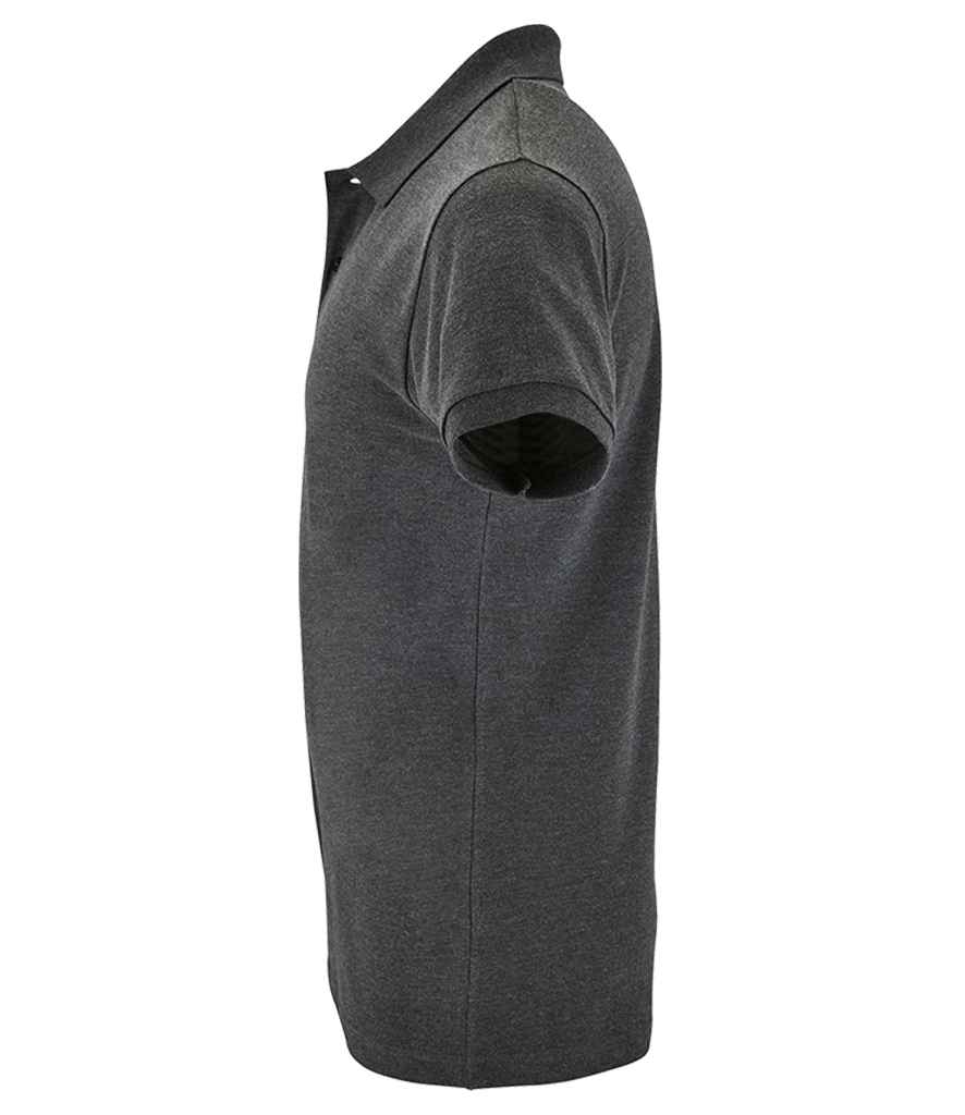 SOL'S Perfect Cotton Piqué Polo Shirt in Charcoal Marl, side view