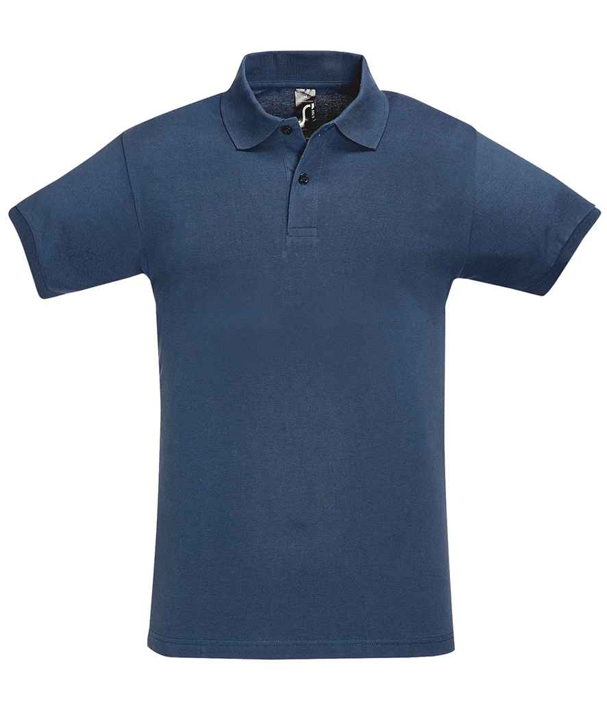 SOL'S Perfect Cotton Piqué Polo Shirt in Denim, front view