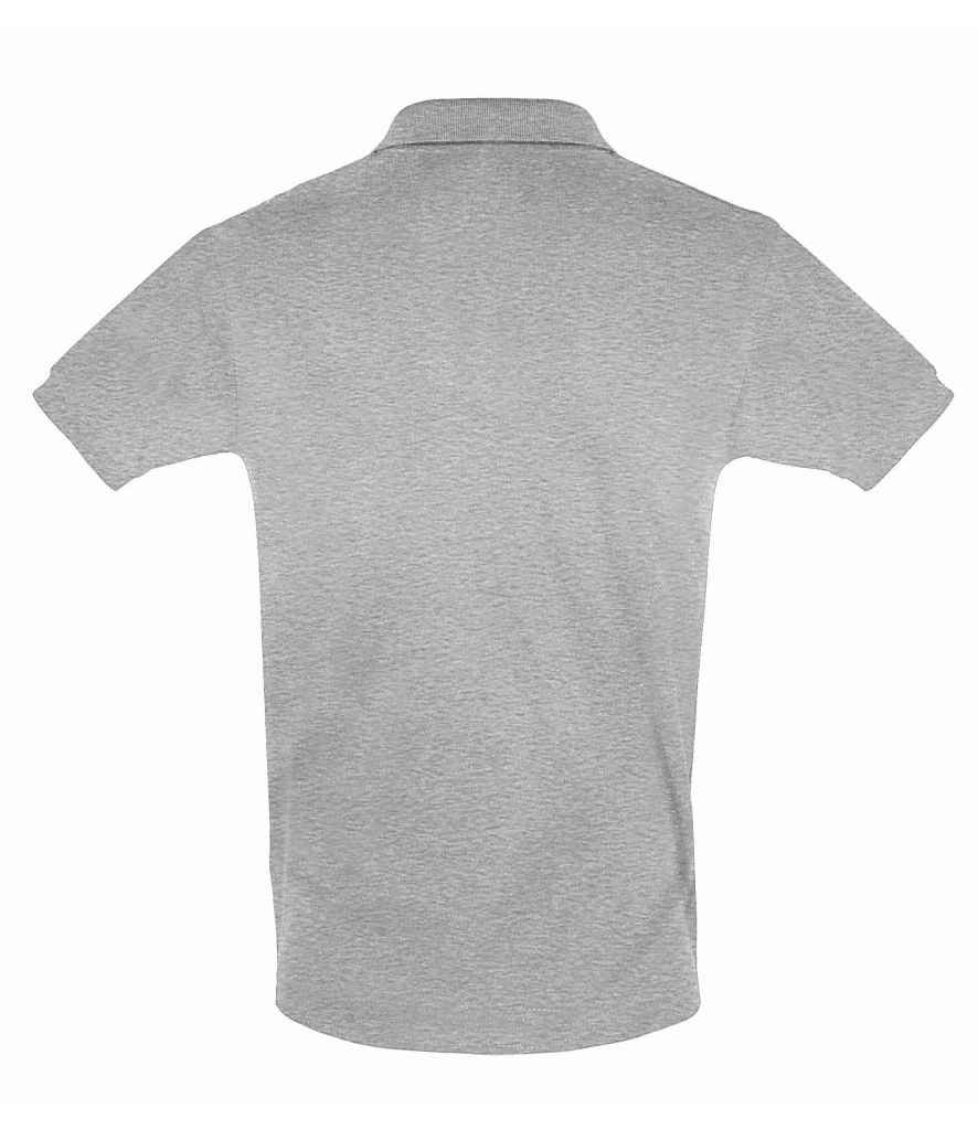 SOL'S Perfect Cotton Piqué Polo Shirt in Grey Marl, back view