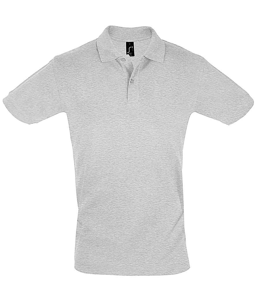 SOL'S Perfect Cotton Piqué Polo Shirt in Grey Marl, front view