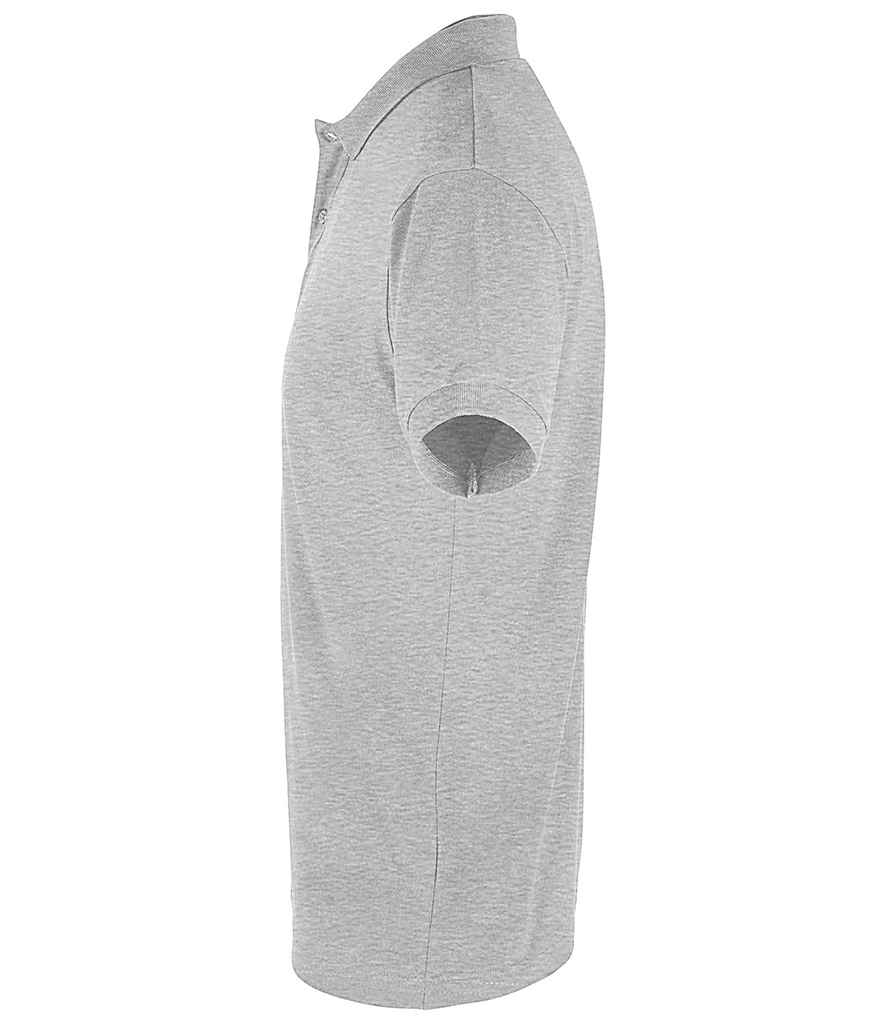 SOL'S Perfect Cotton Piqué Polo Shirt in Grey Marl, side view