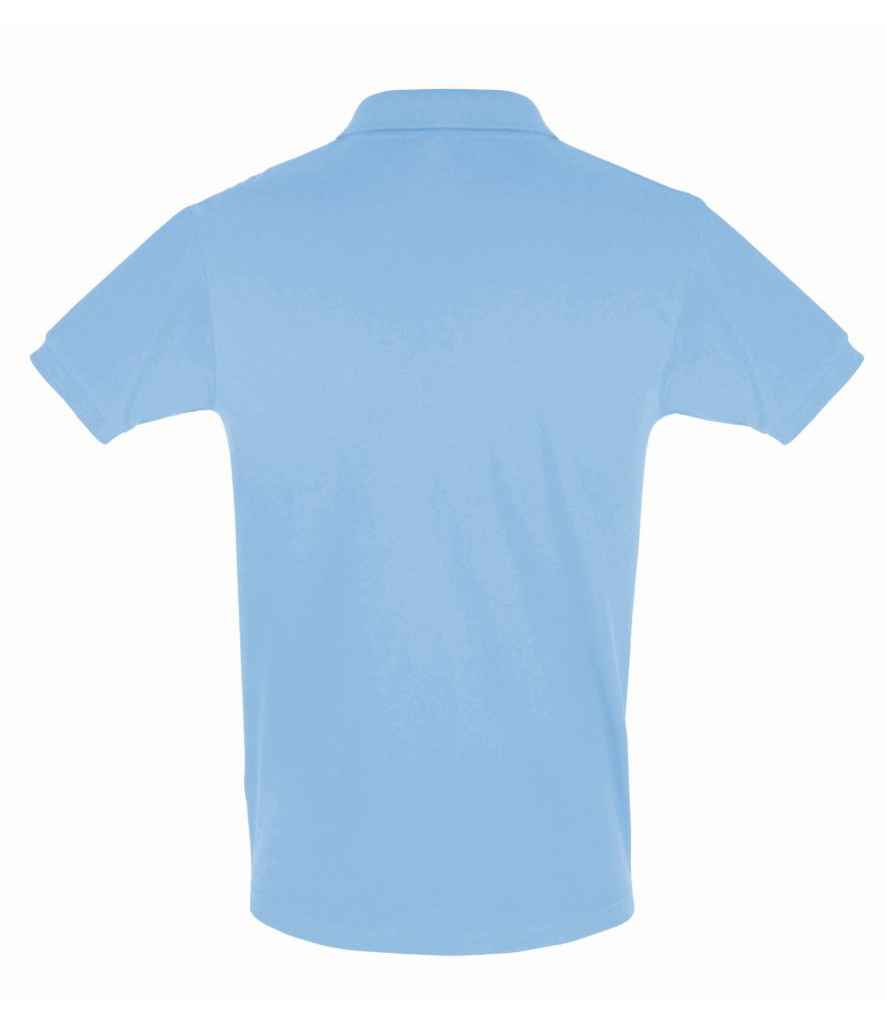 SOL'S Perfect Cotton Piqué Polo Shirt in Sky Blue, back view