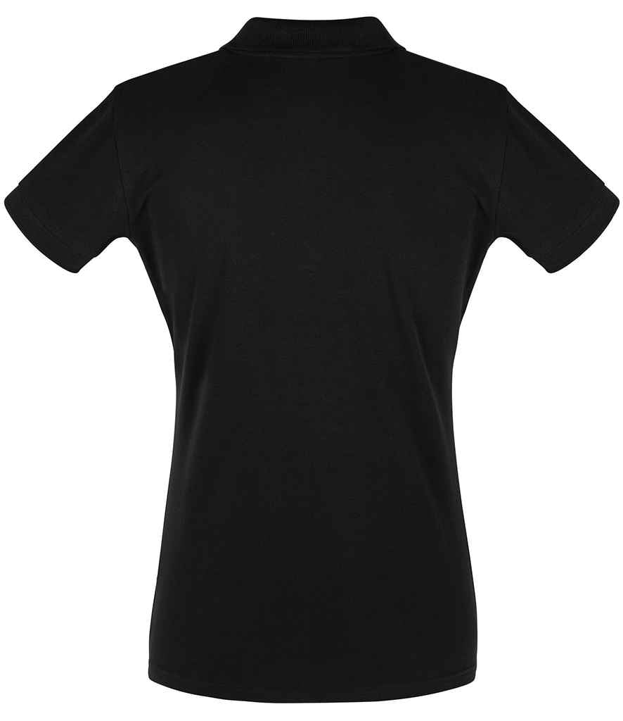 SOL'S Ladies Perfect Cotton Piqué Polo Shirt in Black, back view