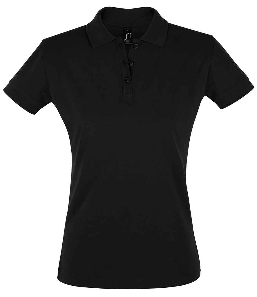 SOL'S Ladies Perfect Cotton Piqué Polo Shirt in Black, front view