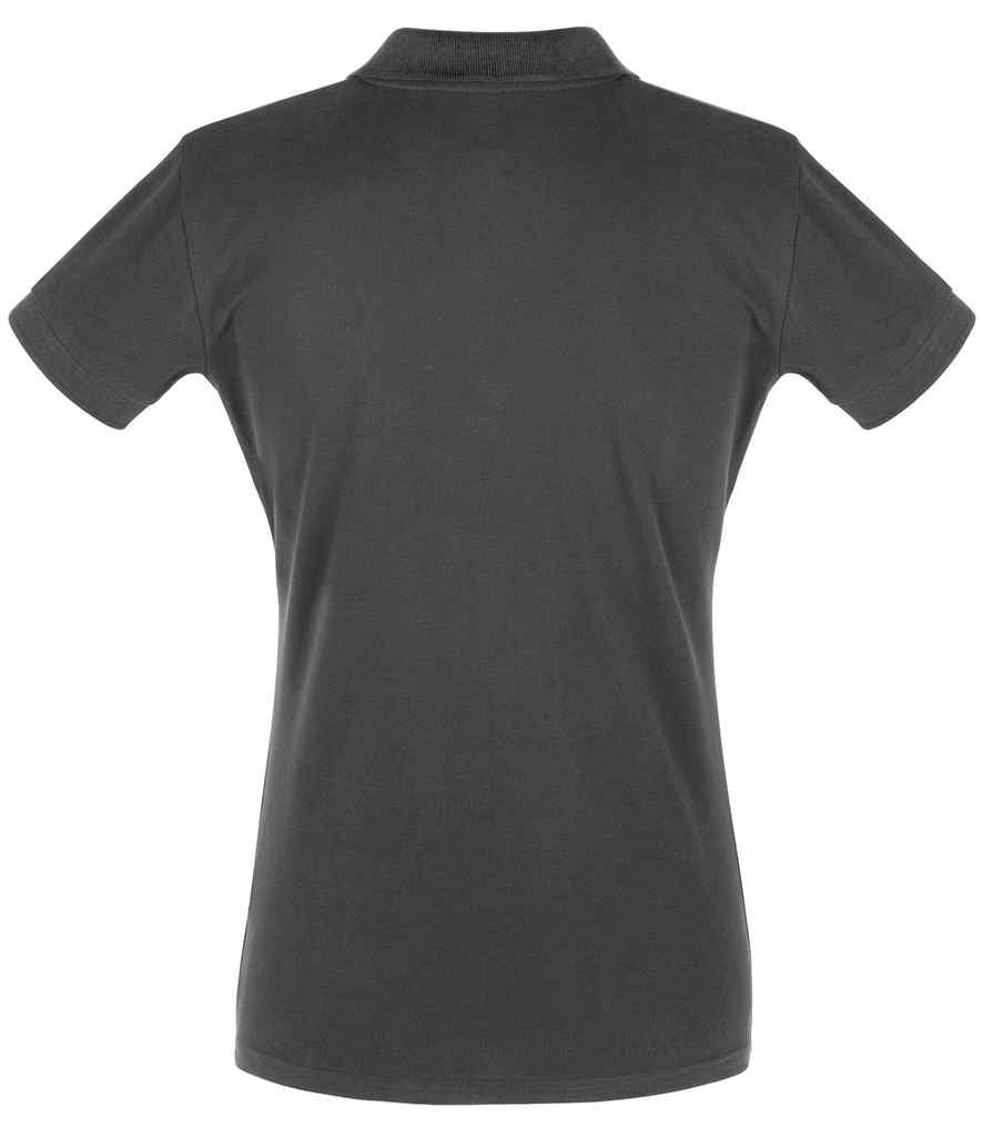 SOL'S Ladies Perfect Cotton Piqué Polo Shirt in Dark Grey, back view