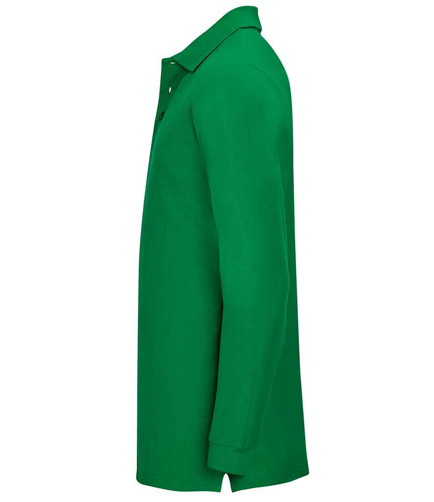 SOL'S Winter II Long Sleeve Cotton Piqué Polo Shirt in Kelly Green, side view