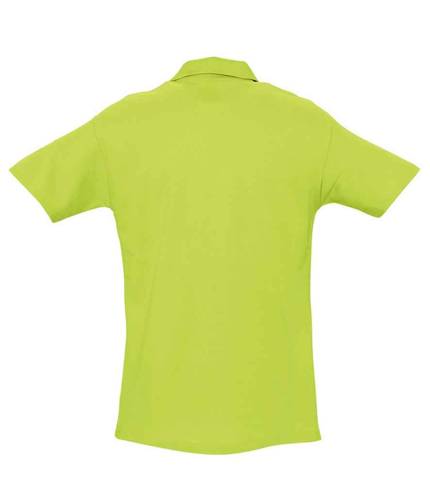 SOL'S Spring II Heavy Cotton Piqué Polo Shirt in Apple Green, back view