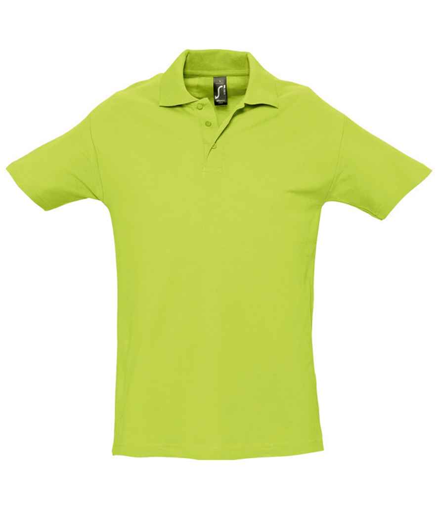 SOL'S Spring II Heavy Cotton Piqué Polo Shirt in Apple Green, front view