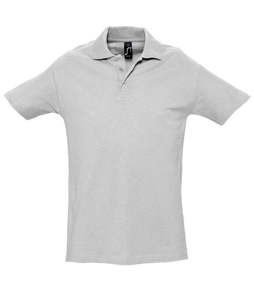 SOL'S Spring II Heavy Cotton Piqué Polo Shirt in Ash, front view