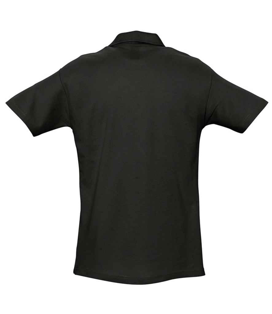 SOL'S Spring II Heavy Cotton Piqué Polo Shirt in Black, back view