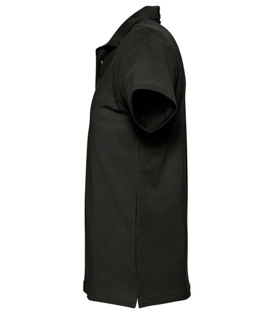 SOL'S Spring II Heavy Cotton Piqué Polo Shirt in Black, side view