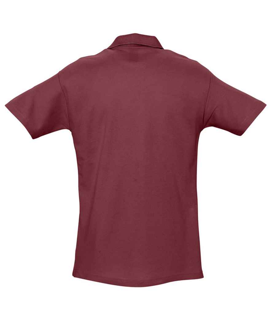 SOL'S Spring II Heavy Cotton Piqué Polo Shirt in Burgundy, back view
