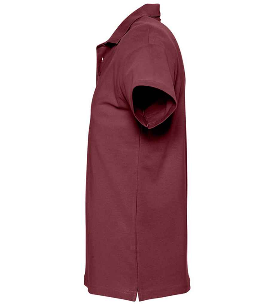SOL'S Spring II Heavy Cotton Piqué Polo Shirt in Burgundy, side view
