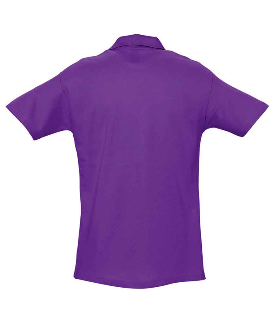 SOL'S Spring II Heavy Cotton Piqué Polo Shirt in Dark Purple, back view