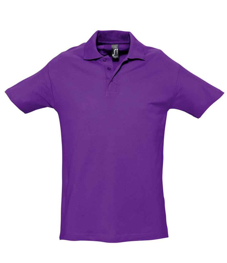 SOL'S Spring II Heavy Cotton Piqué Polo Shirt in Dark Purple, front view