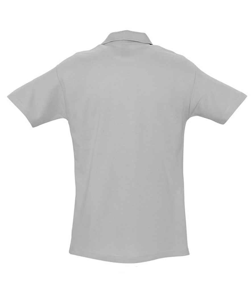 SOL'S Spring II Heavy Cotton Piqué Polo Shirt in Grey Marl, back view