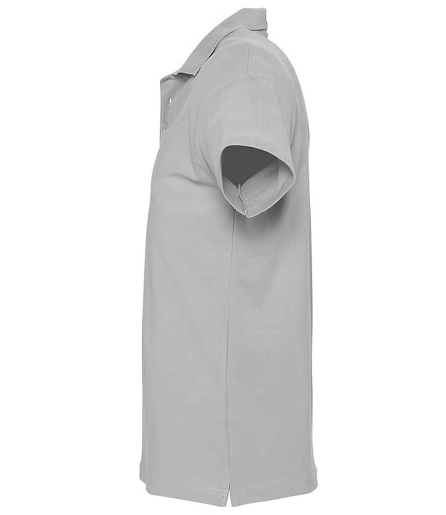 SOL'S Spring II Heavy Cotton Piqué Polo Shirt in Grey Marl, side view