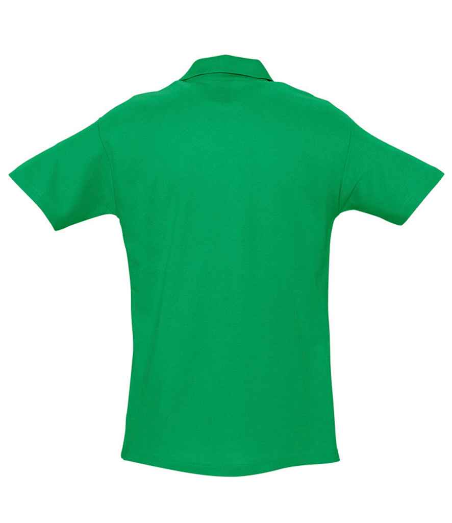 SOL'S Spring II Heavy Cotton Piqué Polo Shirt in Kelly Green, back view