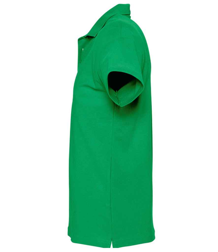 SOL'S Spring II Heavy Cotton Piqué Polo Shirt in Kelly Green, side view