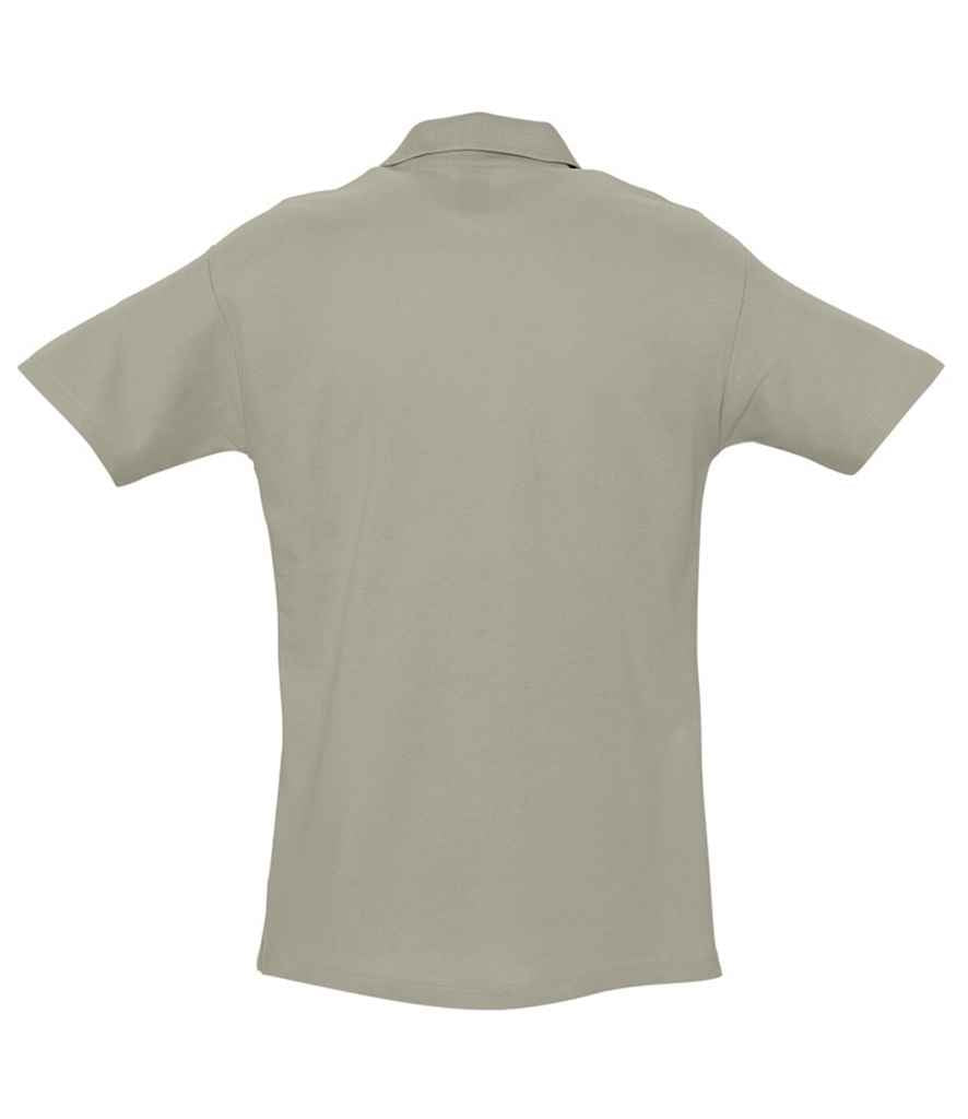 SOL'S Spring II Heavy Cotton Piqué Polo Shirt in Khaki, back view