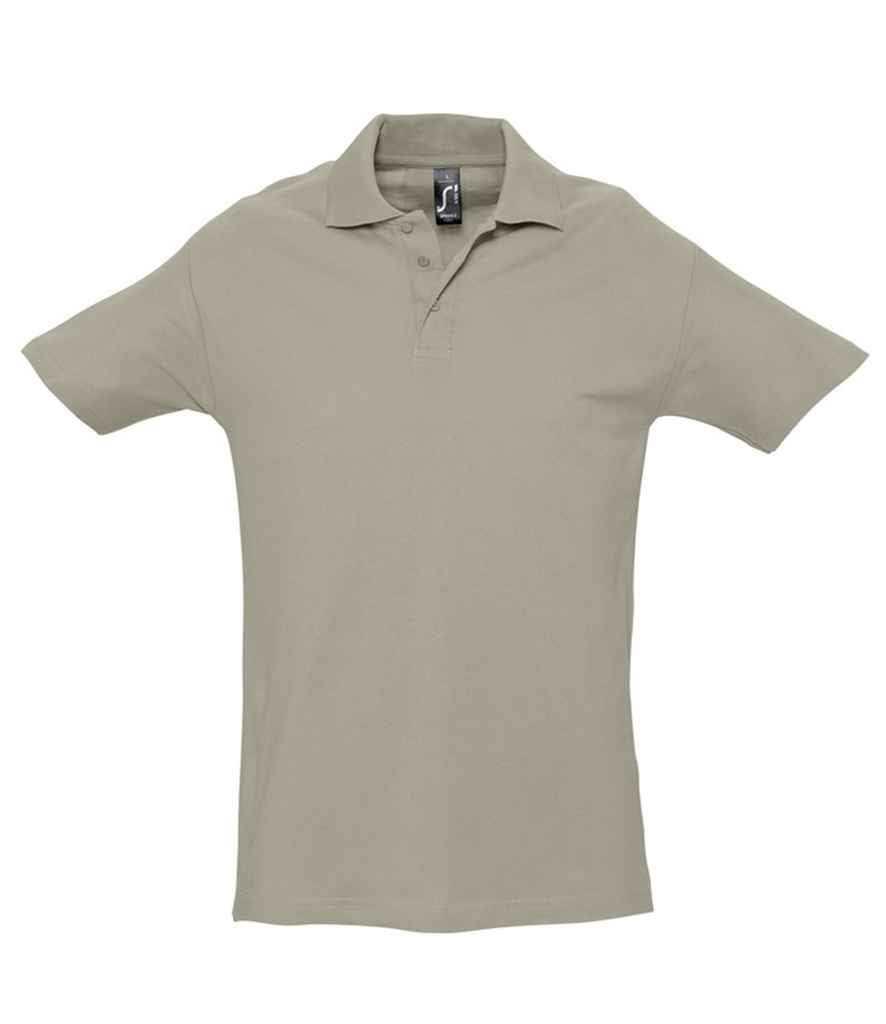 SOL'S Spring II Heavy Cotton Piqué Polo Shirt in Khaki, front view