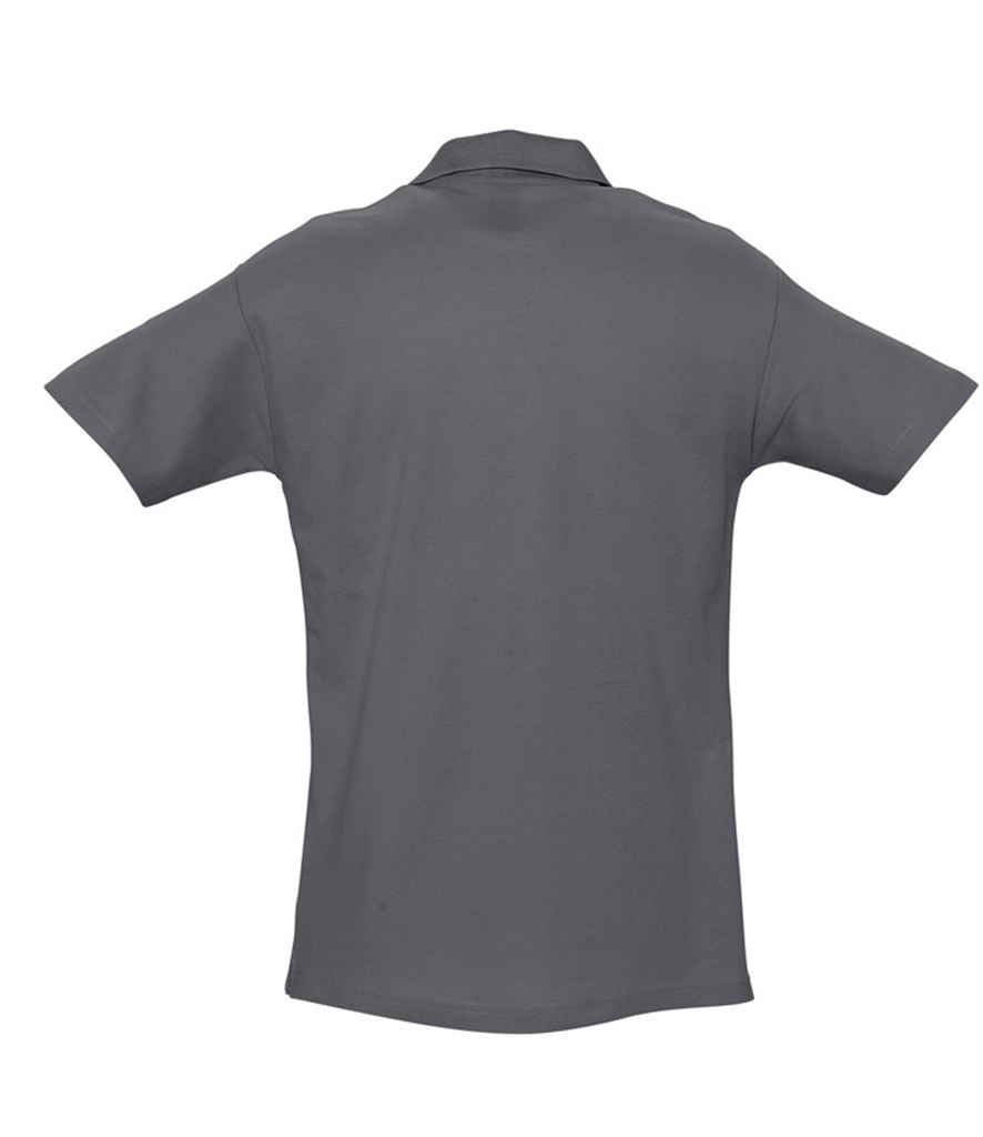 SOL'S Spring II Heavy Cotton Piqué Polo Shirt in Mouse Grey, back view