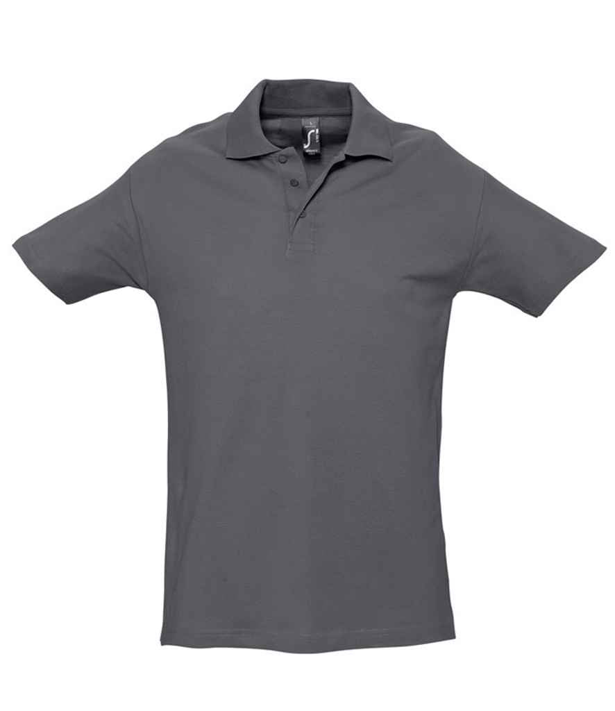 SOL'S Spring II Heavy Cotton Piqué Polo Shirt in Mouse Grey, front view