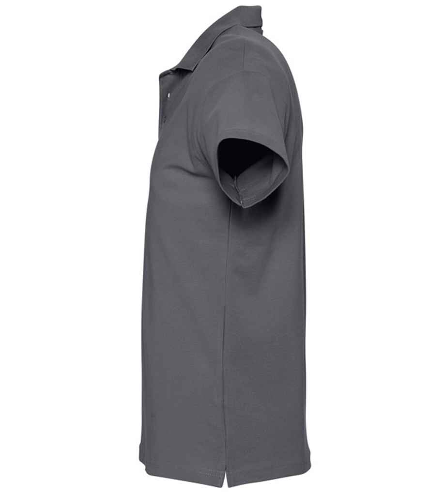 SOL'S Spring II Heavy Cotton Piqué Polo Shirt in Mouse Grey, side view