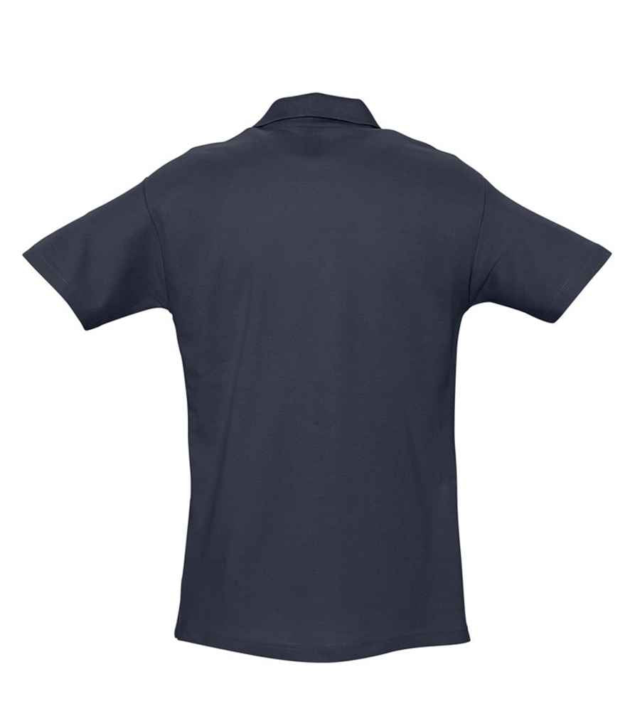 SOL'S Spring II Heavy Cotton Piqué Polo Shirt in Navy, back view