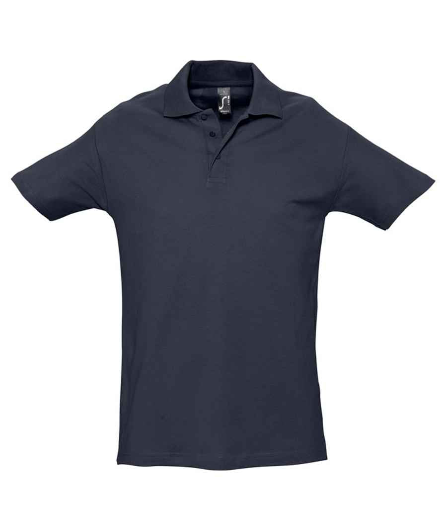 SOL'S Spring II Heavy Cotton Piqué Polo Shirt in Navy, front view