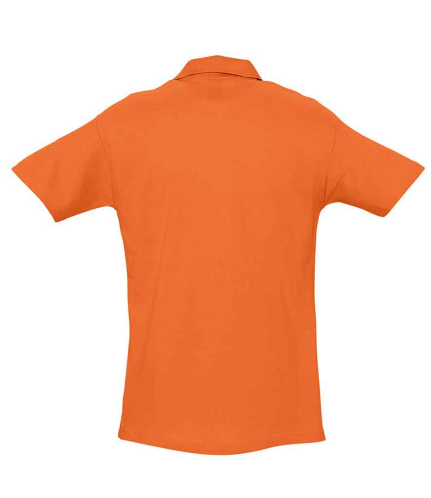 SOL'S Spring II Heavy Cotton Piqué Polo Shirt in Orange, back view