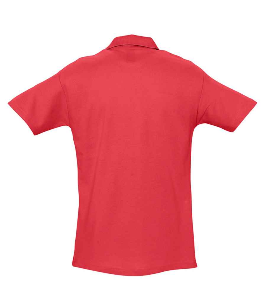 SOL'S Spring II Heavy Cotton Piqué Polo Shirt in Red, back view