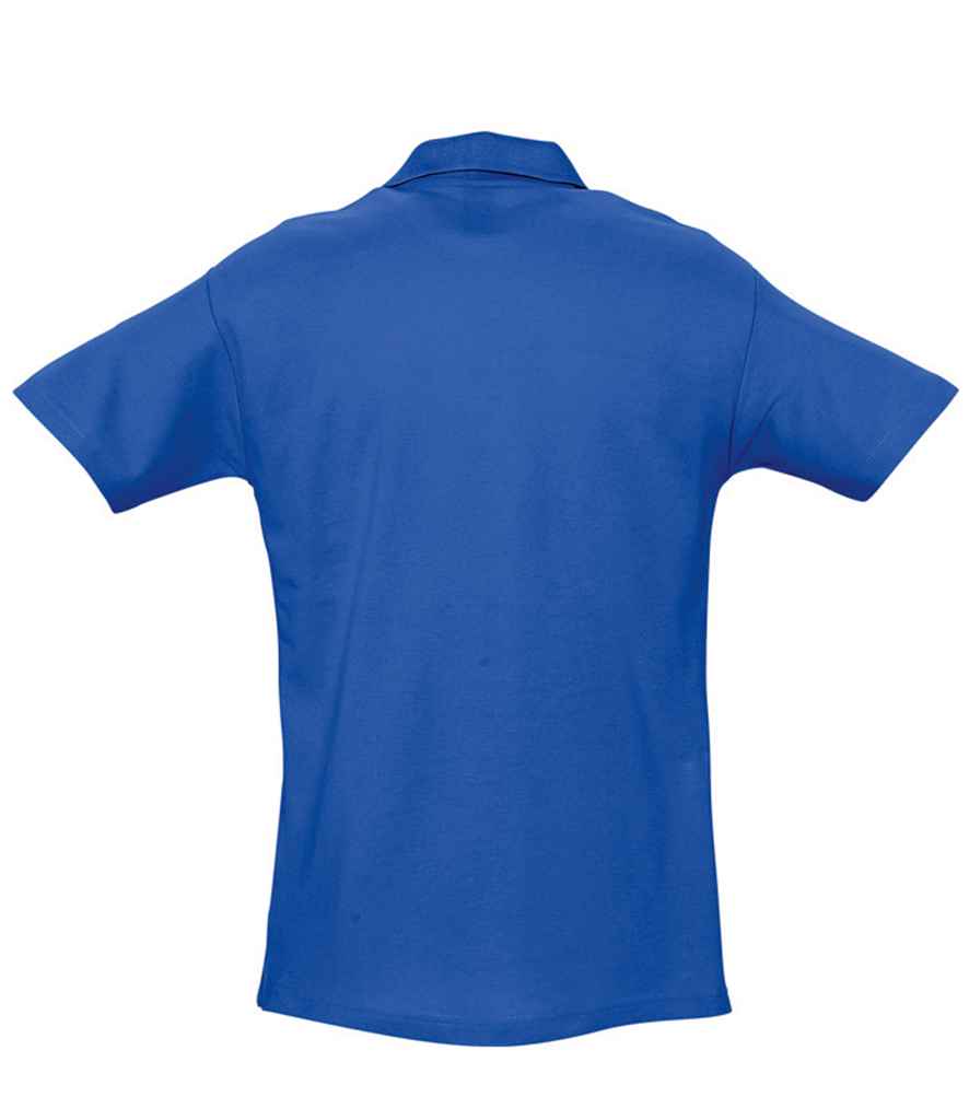 SOL'S Spring II Heavy Cotton Piqué Polo Shirt in Royal Blue, back view