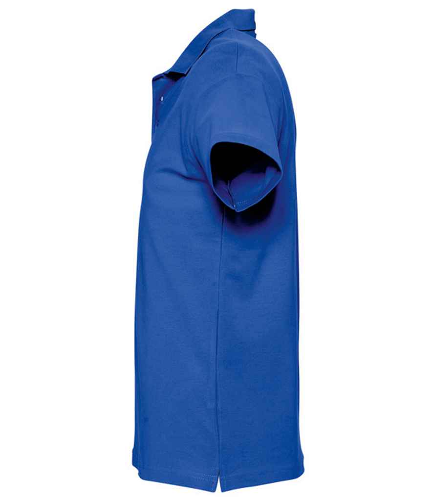 SOL'S Spring II Heavy Cotton Piqué Polo Shirt in Royal Blue, side view