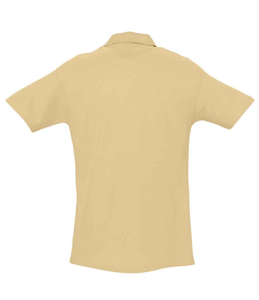 SOL'S Spring II Heavy Cotton Piqué Polo Shirt in Sand, back view