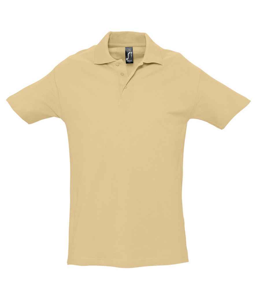 SOL'S Spring II Heavy Cotton Piqué Polo Shirt in Sand, front view