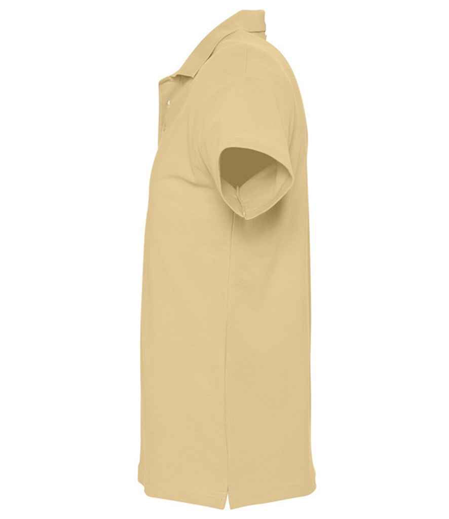 SOL'S Spring II Heavy Cotton Piqué Polo Shirt in Sand, side view